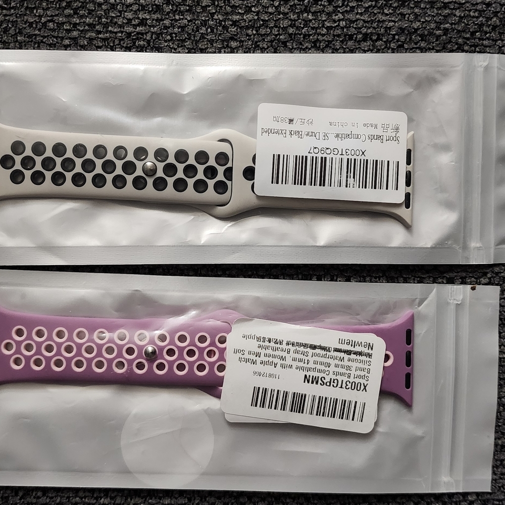 Apple  Watch   Bands  White  and Purple/Pink 2pk.  For 38/40/41mm Apple QTche - Picture 3 of 3